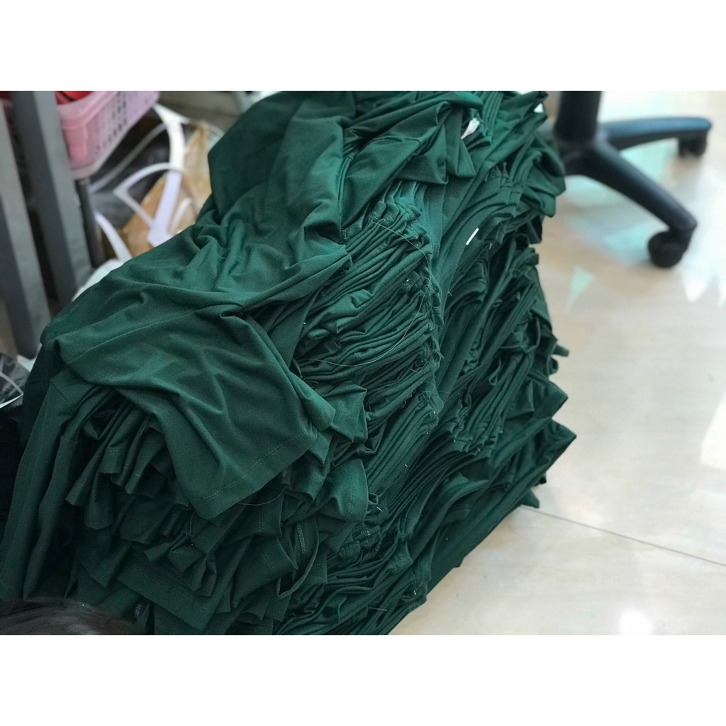 Áo Thun Trơn Nam Nữ Oversize Xanh Lá Dáng Rộng Tay Lỡ