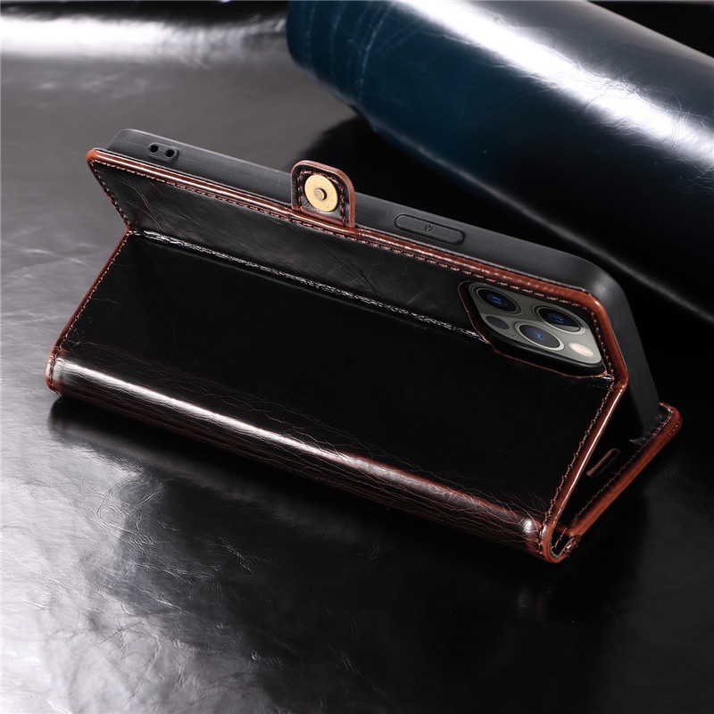 Ốp Điện Thoại Da Gập Sang Trọng Cho iPhone 12 11 Pro XS Max 12 Mini X XR SE 8 7 6 6s Plus