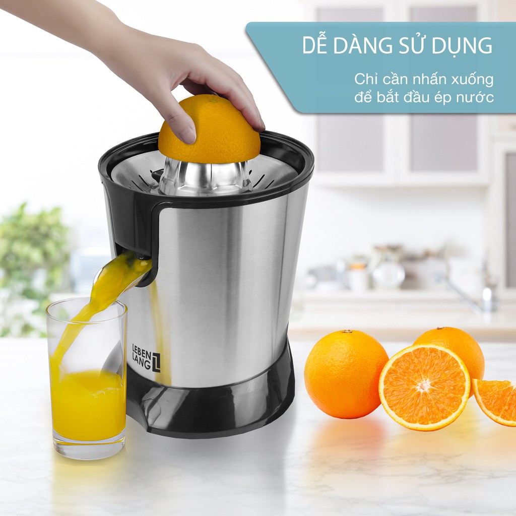 Máy vắt cam ép cam chính hãng LEBENLANG bằng inox cao cấp, công suất 300W, bảo hành 24 tháng - LBC386