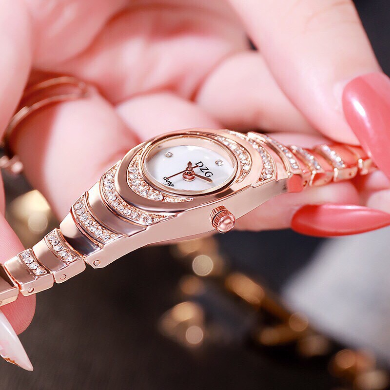Đồng hồ thời trang nữ DZG dây kim loại dạng lắc tay cực đẹp