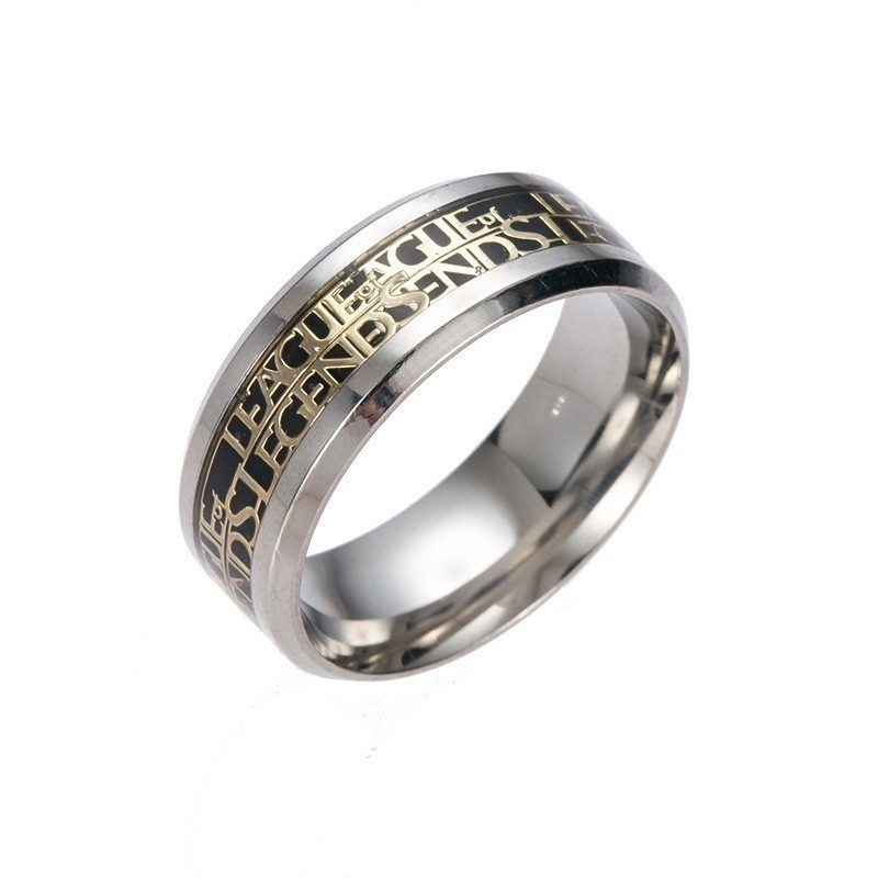 Nhẫn titan in họa tiết Liên minh huyền thoại độc đáo chất lượng cao
