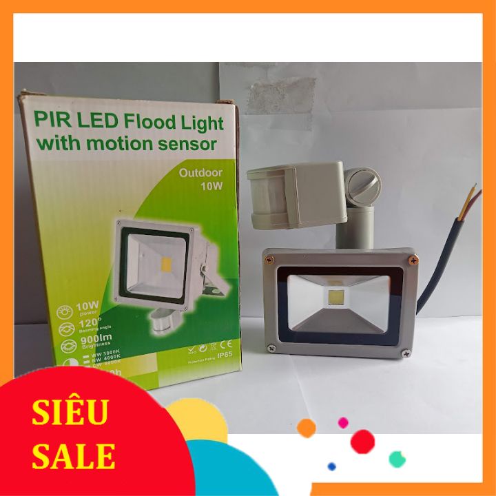 Thiết bị tiện ích - Đèn pha cảm ứng chống trộm 10w - tự bật khi có chuyển động