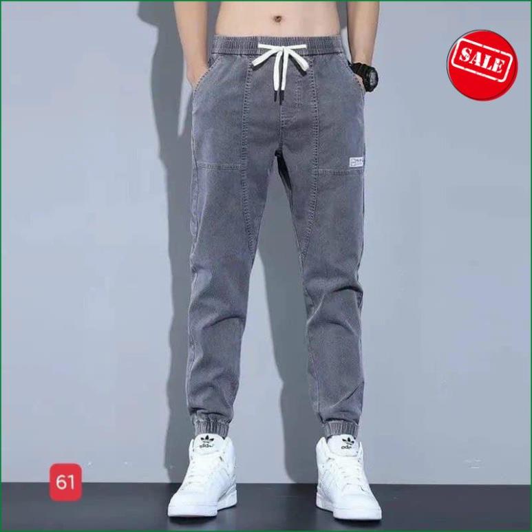 Quần Jean Nam rách jogger lưng thun  quần jogger nam Jean Nam Lưng Thun Ống Bo, Co Dãn 4 Chiều   -rách