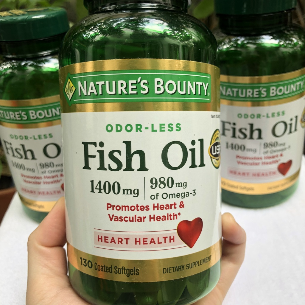 Dầu cá Fish oil Nature’s Bounty 1400mcg 130 viên của Mỹ