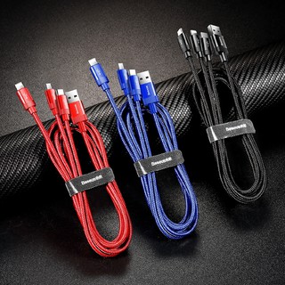Baseus Data Faction 3 in 1 1.2m 3.5A USB to Micro USB + 8Pin + Type-C Cable