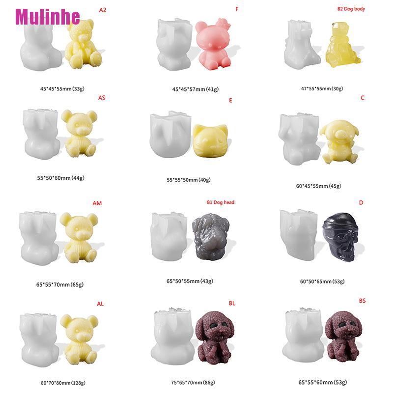 Khuôn Silicone Làm Kem / Sô Cô La / Đá Viên Hình Chú Gấu / Cún Nhỏ 3D