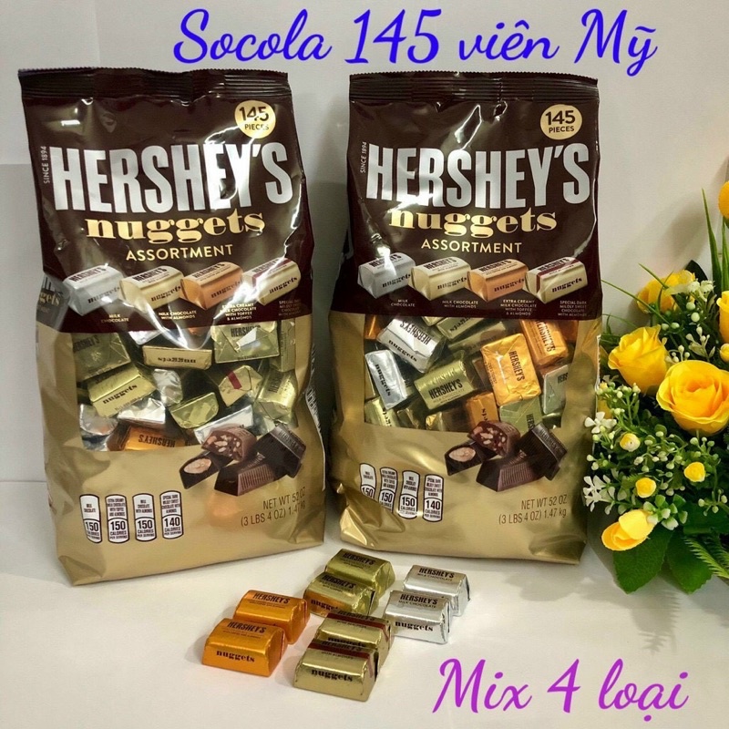 Socola Hershey's Nuggets Mỹ Gói 145 Viên