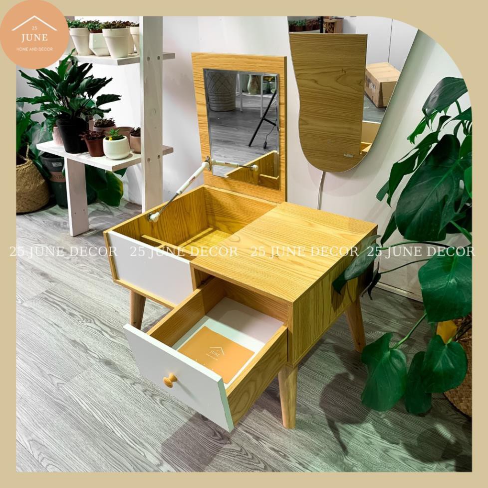 🌟MIỄN SHIP🌟 Bàn Trang Điểm Ngồi Bệt, Bàn Phấn Có Gương Gỗ MDF Cao Cấp Chịu Lực Cao - 25 June Decor