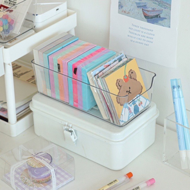[HN11] Khay nhựa trong suốt đa năng, đựng vật dụng nhỏ tiện lợi, đựng được top loader