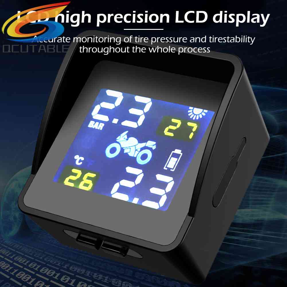 Hệ Thống Báo Động Áp Suất Lốp Xe Máy Năng Lượng Mặt Trời TPMS Với 2 Cảm Biến