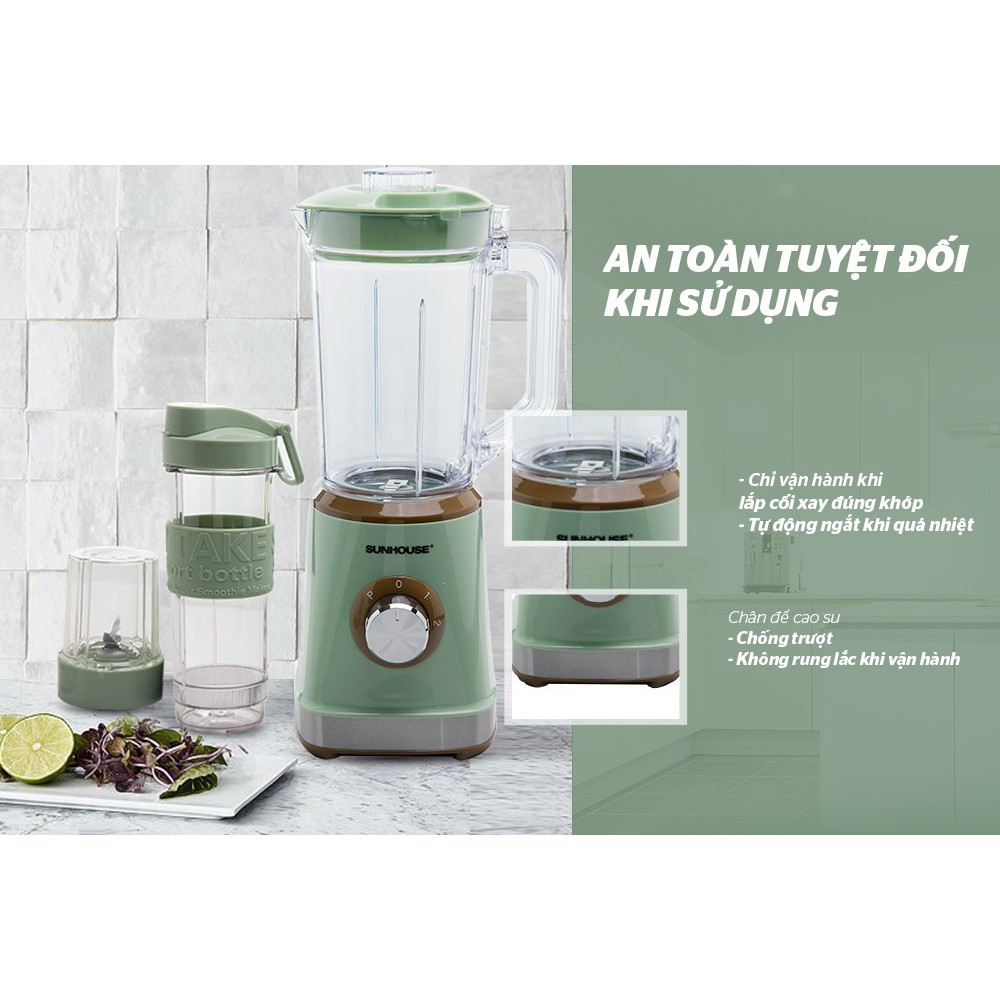 Máy xay sinh tố đa năng Sunhouse SHD5315G,bảo hành chính hãng 12 tháng