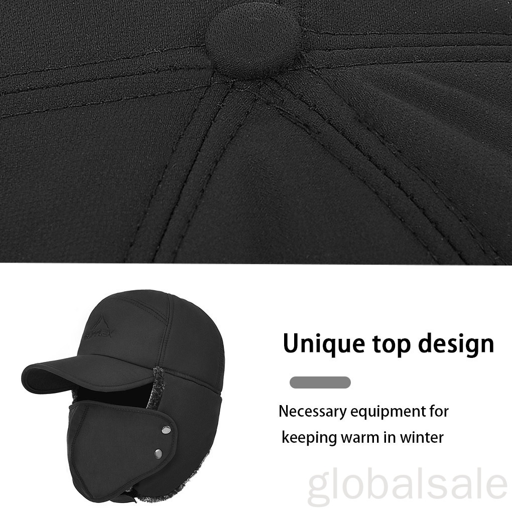 Mũ thiết kế bịt tai giữ ấm chống nước mùa đông tiện dụng khi trượt tuyết/đi bộ