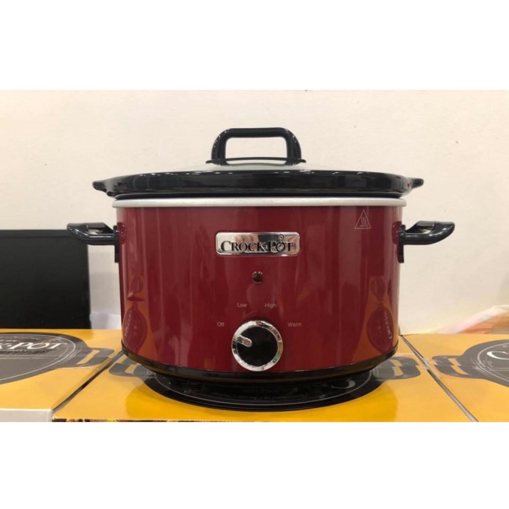 Nồi nấu chậm CROCK POT đỏ 3.5L - Nồi hầm chậm