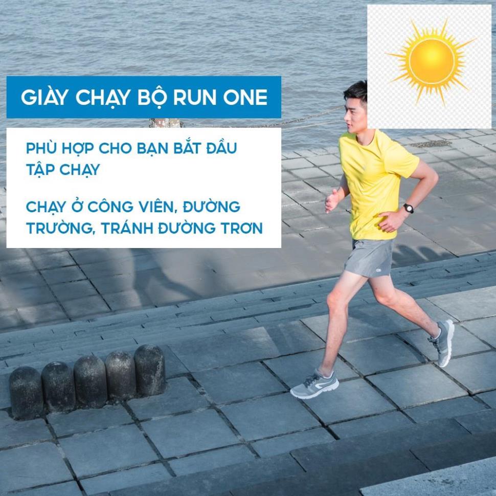Giày chạy bộ nam KALENJI Run One siêu nhẹ - Xám