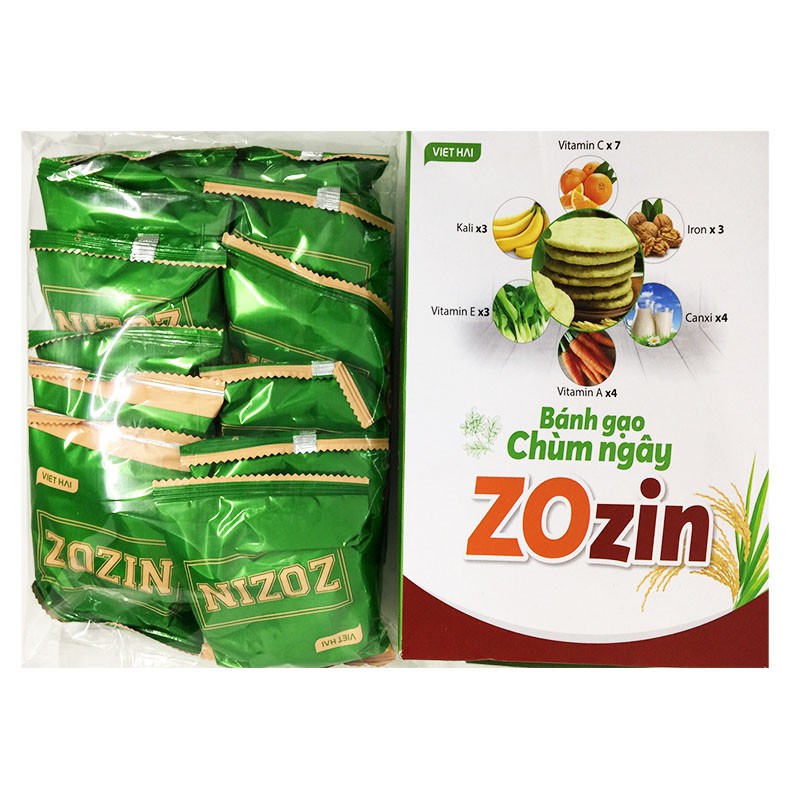 Bánh gạo lứt chùm ngây Zozin 110g/ hộp 14 gói