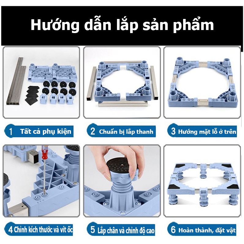 [Mã 159ELSALE hoàn 7% đơn 300K] Chân đế tủ lạnh 1 cánh,2 cánh, 4 cánh, máy giặt, máy sấy kích thước lớn tải trọng 800kg