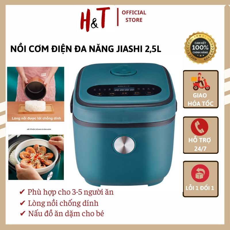Nồi cơm điện đa năng Jiashi 2,5L cho 3-4 người ăn, nấu cháo ăn dặm cho bé