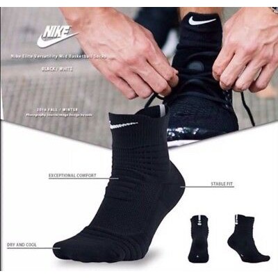 Tất thể thao Logo Swoosh Elite Versatility Basketball  ✔️ Vớ Nam Nữ Cổ Ngắn Thấm Mồ Hôi Thoáng Khí Có Đệm Cushion - SSS