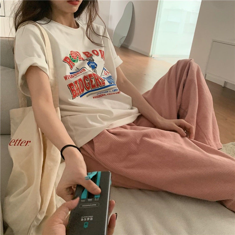 Áo thun COZOK tay ngắn dáng rộng thời trang Hàn Quốc dễ phối đồ