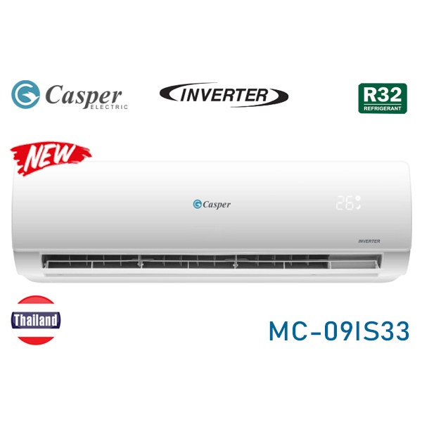 Điều hòa 1 chiều Casper SC-09FS33 9000BTU (1HP), made in Thailand, sử dụng ga R32, bảo hành 3 năm