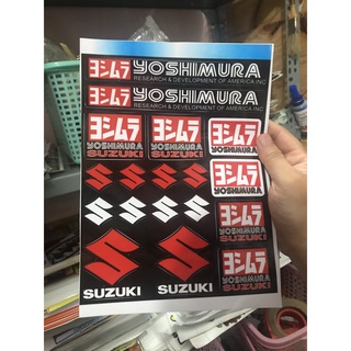 Combo Miếng Dán Decal Logo Suzuki Yoshimura
