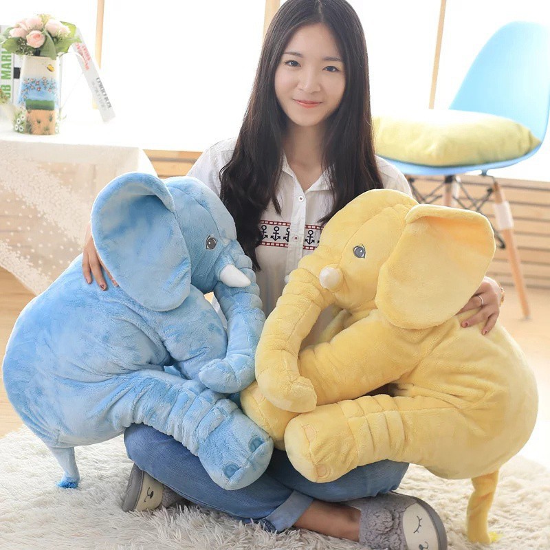 Cute Cartoon Elephant Plush Pillow Fluffy Sleeping Hold Cushion Birthday Gift For Children
