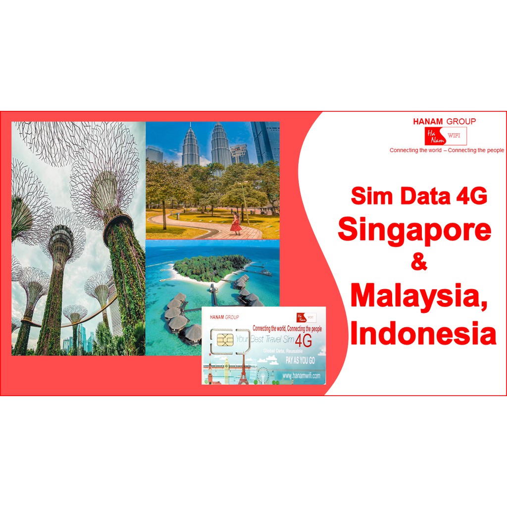 Sim 4G Singapore-Malaysia-Indonesia  Không Giới Hạn Dung Lượng