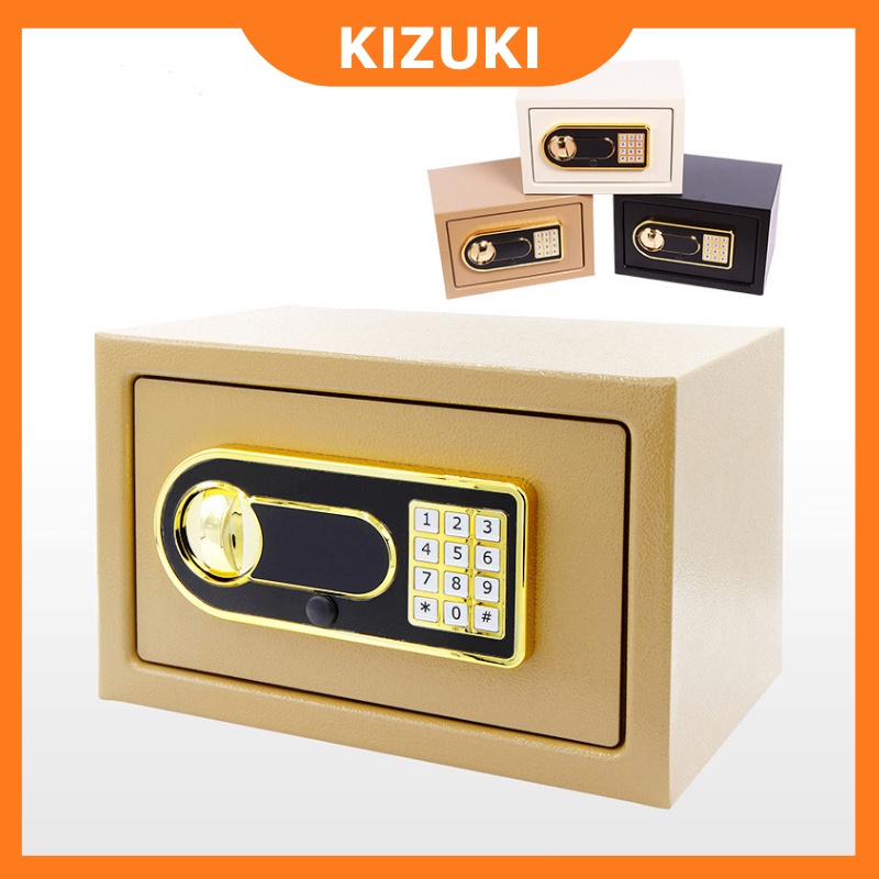 Két Sắt Mini Thông Minh Khóa Điện Tử Cao Cấp - Két Sắt Mini Sơn Tĩnh Điện An Toàn Chống Cháy Kt :20X20X31Cm