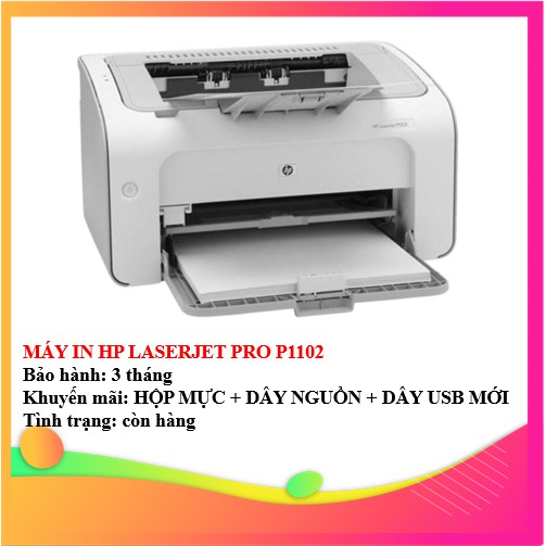 MÁY IN HP LASERJET PRO P1102 1102 - KÈM HỘP MỰC , DÂY NGUỒN , DÂY USB MỚI - AALO.VN