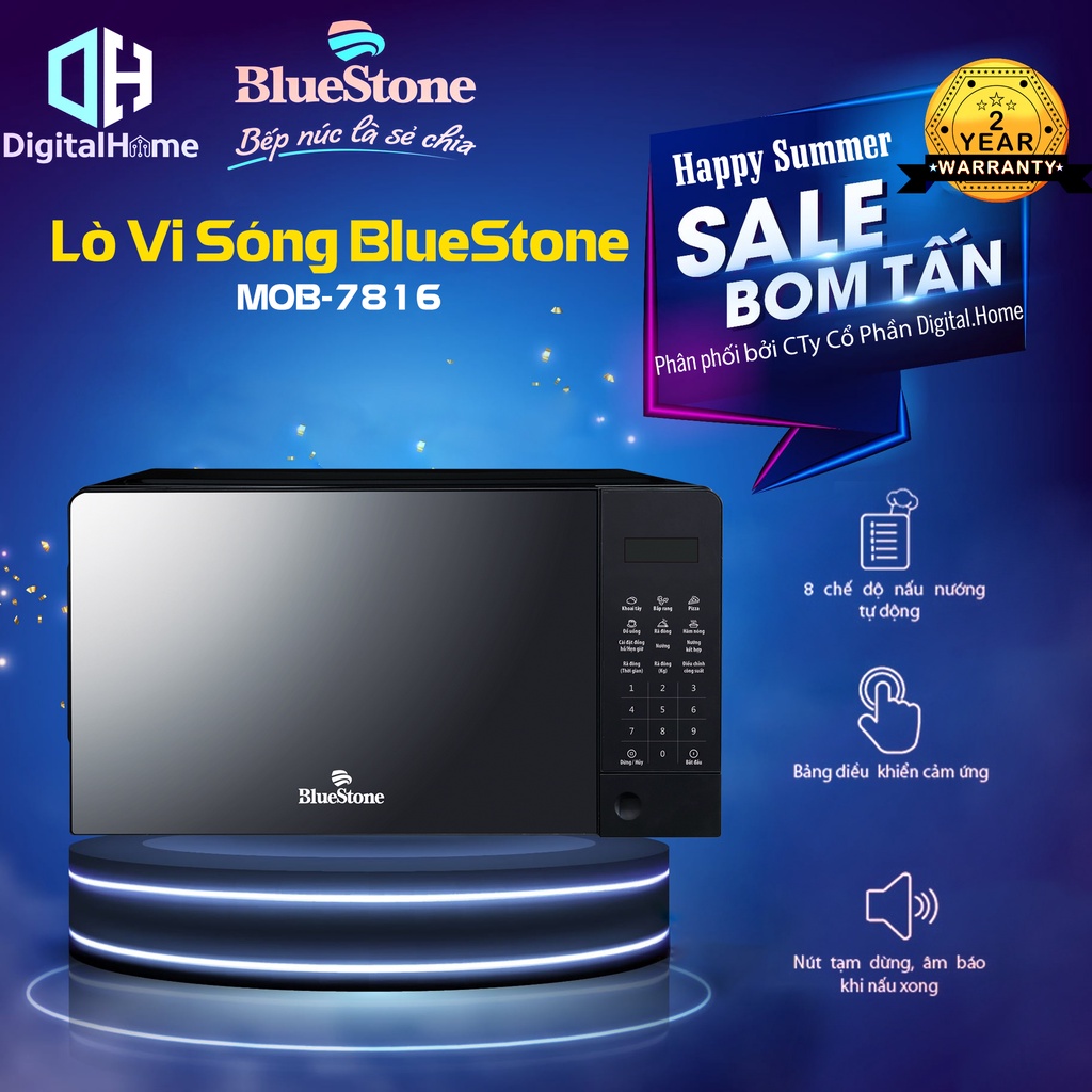 LÒ VI SÓNG BLUESTONE MOB 7816, Công Suất 1100W, Bảo Hành Chính Hãng 2 Năm