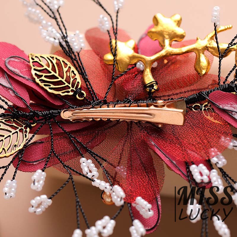 Kẹp tóc đính hoa thời trang cổ điển cho nữ