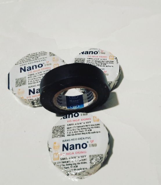 Băng keo quấn điện màu đen Nano