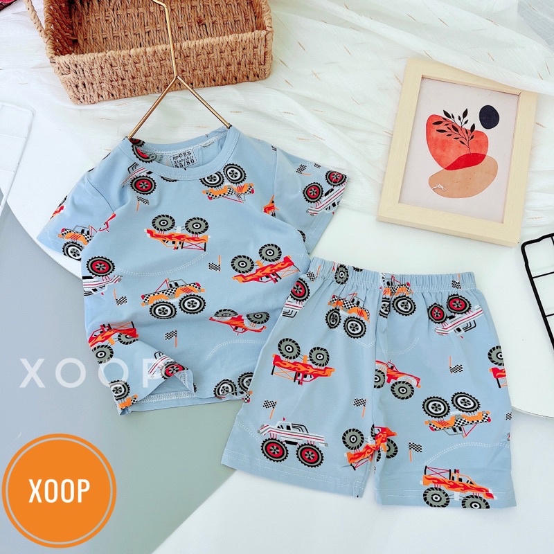 Chọn Mẫu Size đại 9  Bộ cộc xuất hàn in tràn chất cotton lạnh hàng Quảng Châu cho bé trai bé gái