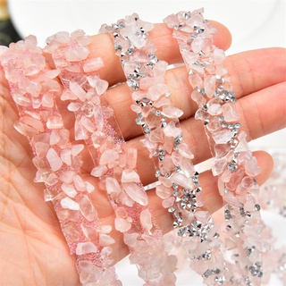  Cuộn Dây Ruy Băng Đính Đá Pha Lê Rộng 1Cm Dài 1M Dùng Trang Trí Quần Áo DIY 