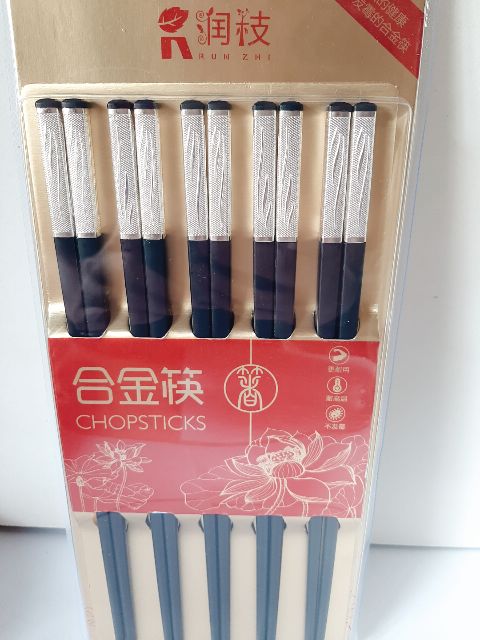 Đũa sừng khảm vàng bạc loại đẹp (khảm 4cm)