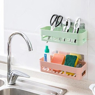 Bộ 2 Kệ nhựa dán tường nhà tắm hoặc nhà bếp hình chữ nhật
