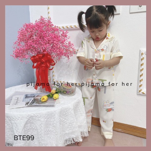 Set Pijama Mặc Nhà Tay Cộc Quần Dài Cho Bé Gái Xinh Xắn Đáng Yêu size 10-32kg