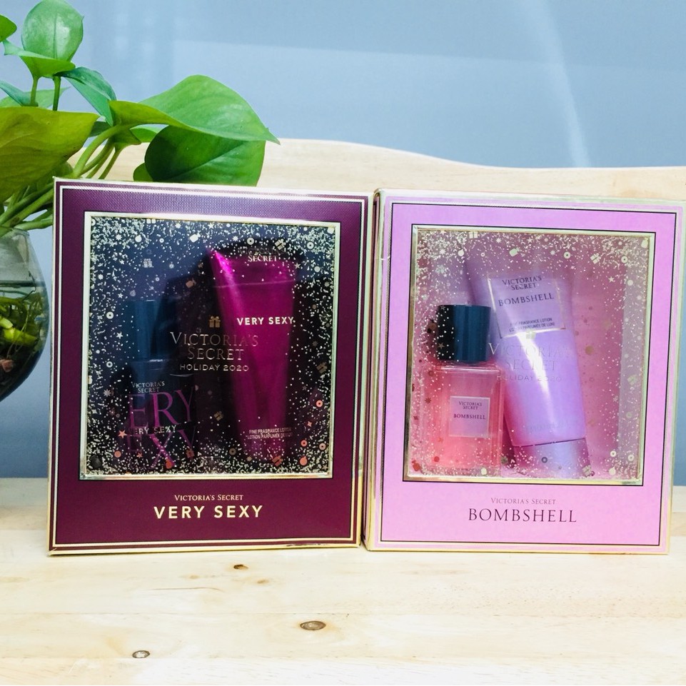 🌺Set Nước Hoa Và Dưỡng Thể Victoria’s Secret Very Sexy và Bombshell intense & seduction Gift Set Holiday 2020