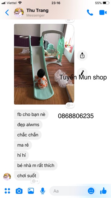 Cầu trượt xích đu liền loại to dày dặn .