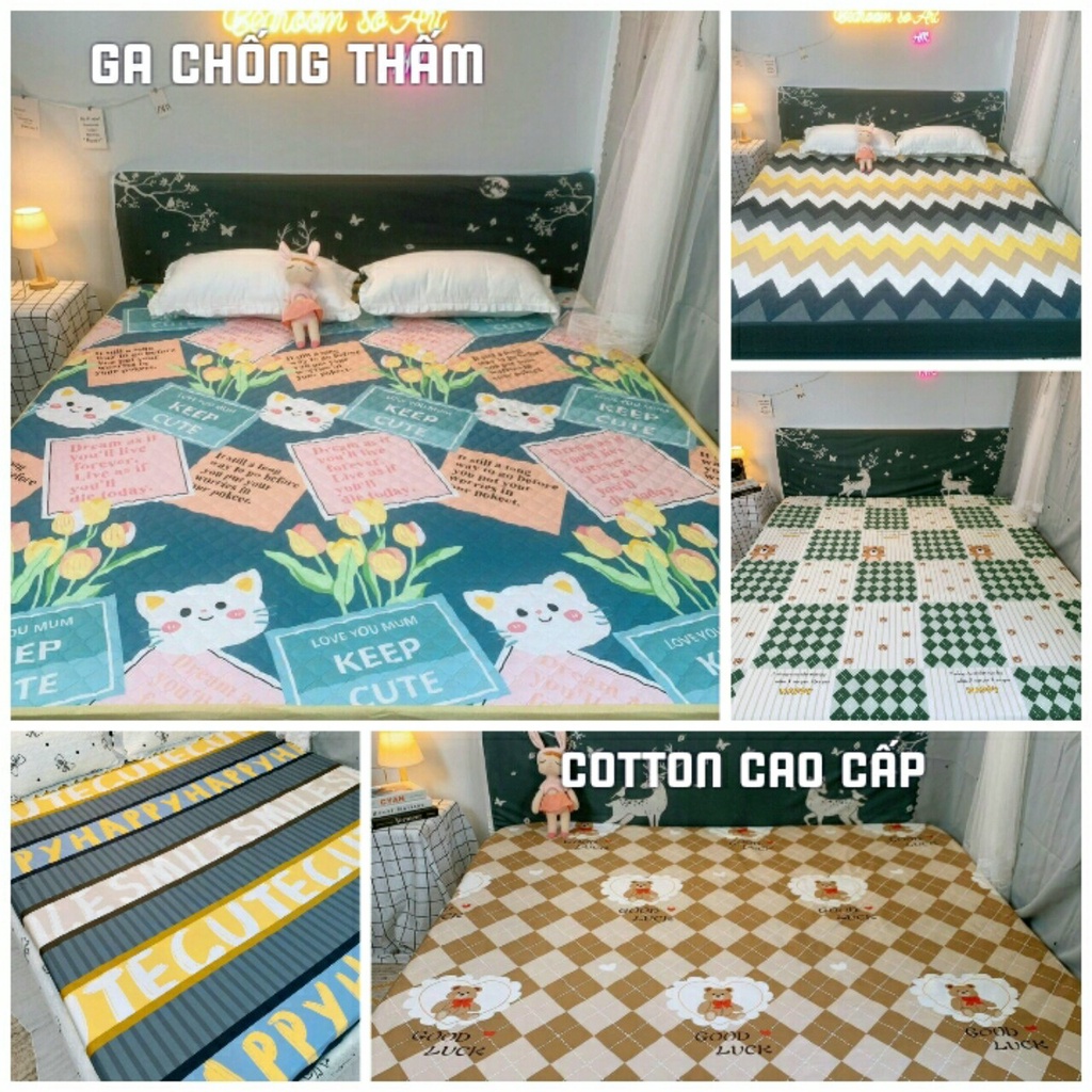 [CHUẨN LOẠI 1]Ga chống thấm cotton , Drap chống thấm M Muso thun nano cao cấp