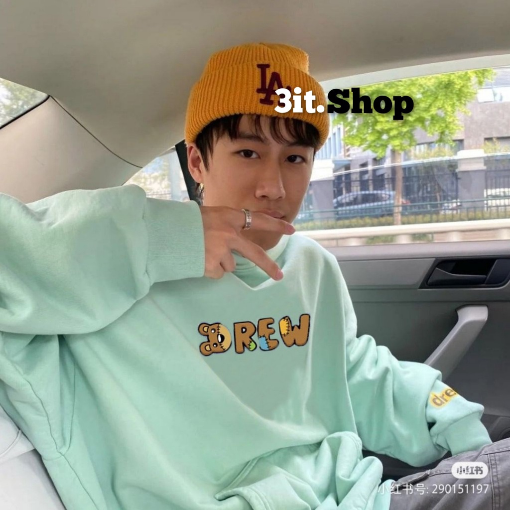 áO Hoodie DREW chữ Nam Nữ Unisex Nỉ Bông Ngoại Xanh ngọc | BigBuy360 - bigbuy360.vn
