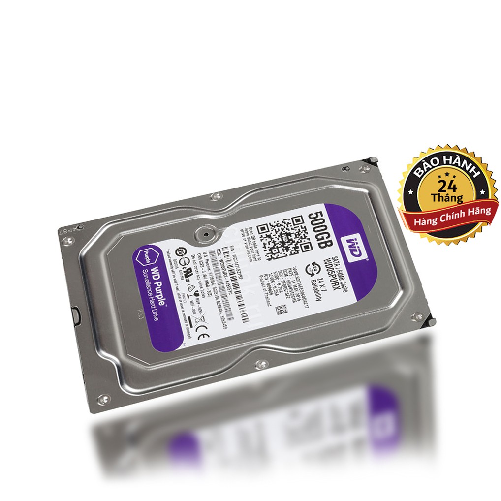 Ổ cứng dùng cho Camera WD PURPLE 500GB - Hàng chính hãng BH 2 Năm - 1 đổi 1