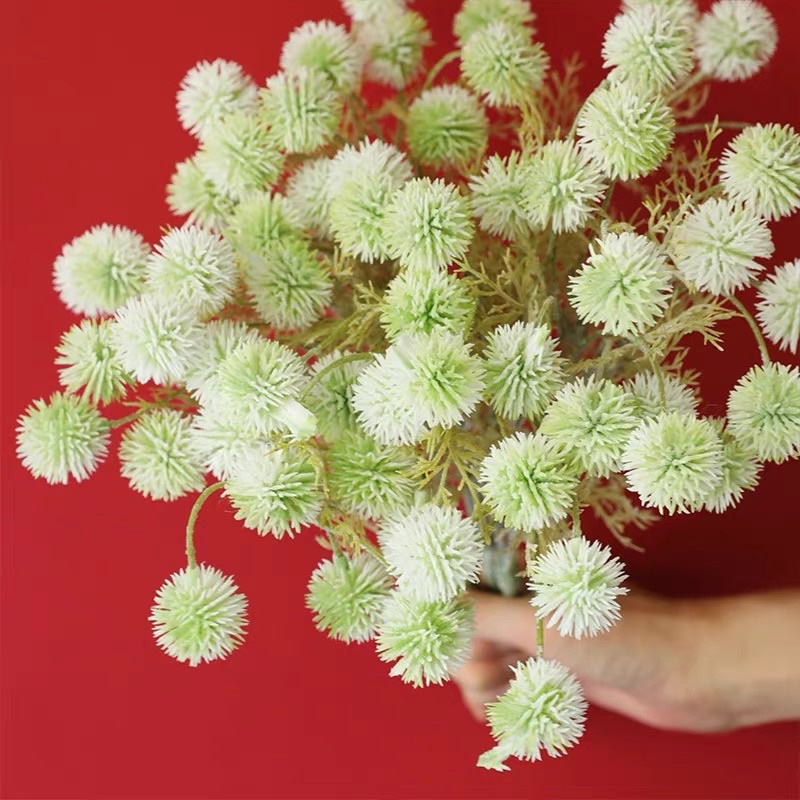 Hoa giả cao cấp trang trí chùm hoa mô phỏng bồ công anh 5 nhánh 15 bông hàng sẵn