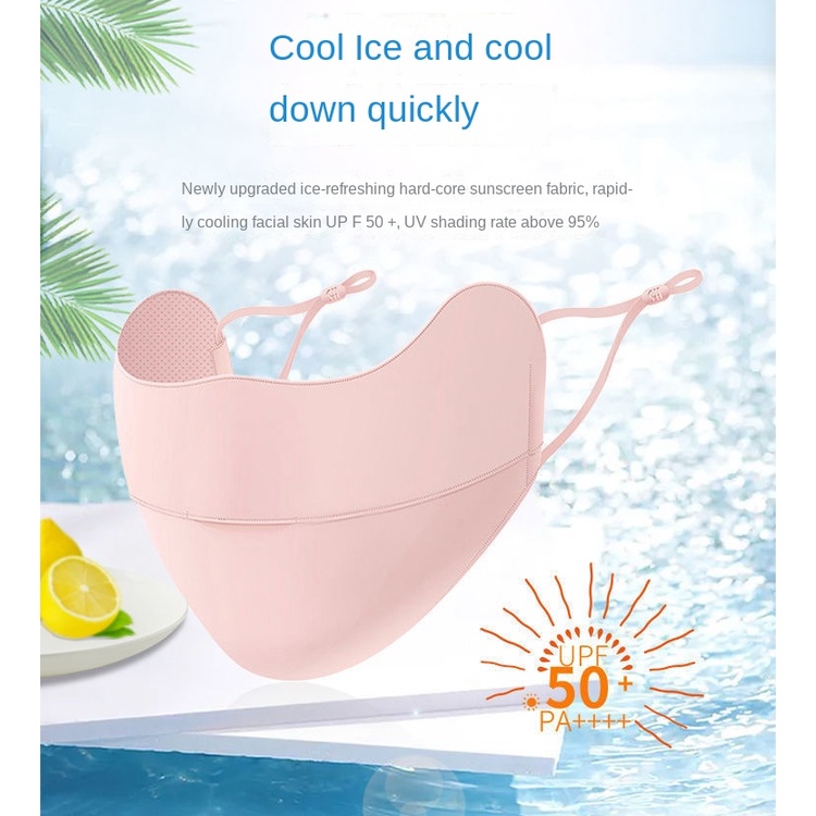 Khẩu Trang Chống Nắng Toàn Diện Bằng Lụa Lạnh Bảo Vệ Mắt Khỏi Tia UV Có Thể Giặt Được