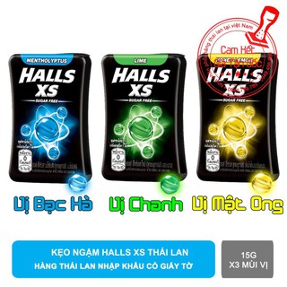 Combo 3 mùi vị kẹo ngậm Halls Xs thái lan