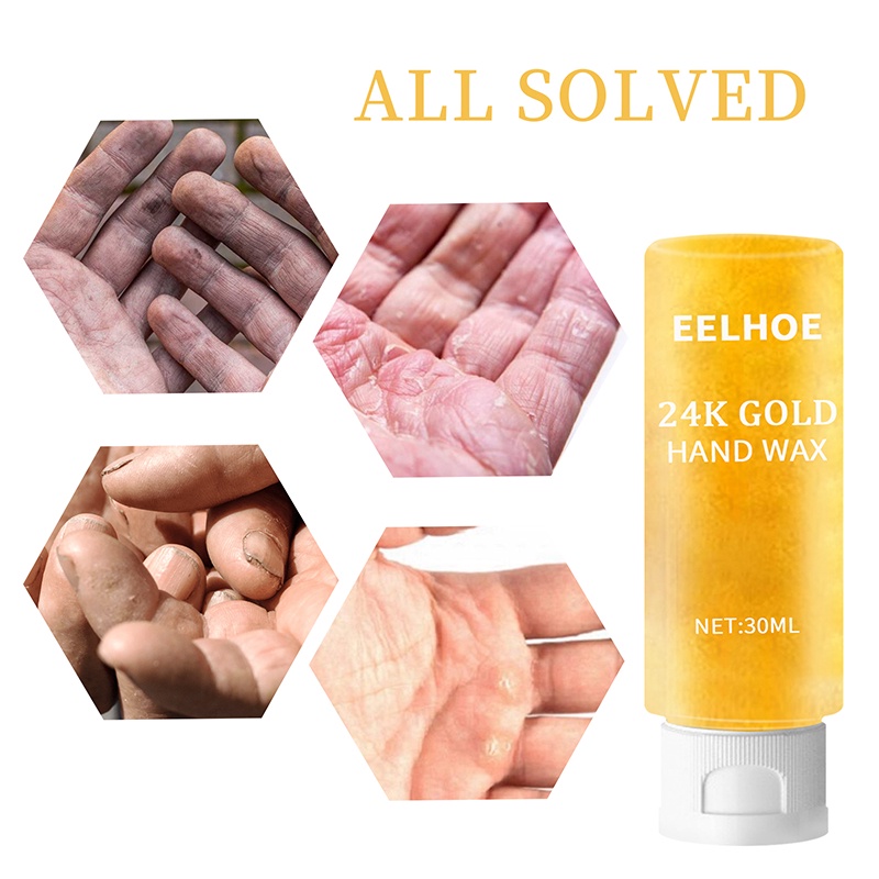 EELHOE Vàng 24K Mật Ong Bóc Sáp Tay Dưỡng Ẩm Đường Nét Chăm Sóc Tay Tẩy Tế Bào Chết Vết Chai Sáp Tay-Ampe