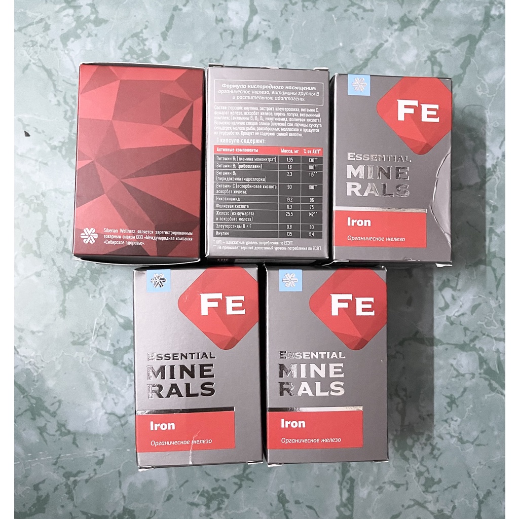 - Essential Minerals Iron Siberian, hỗ trợ tạo máu và chuyển hóa năng lượng, giảm mệt mỏi - Hộp 60v