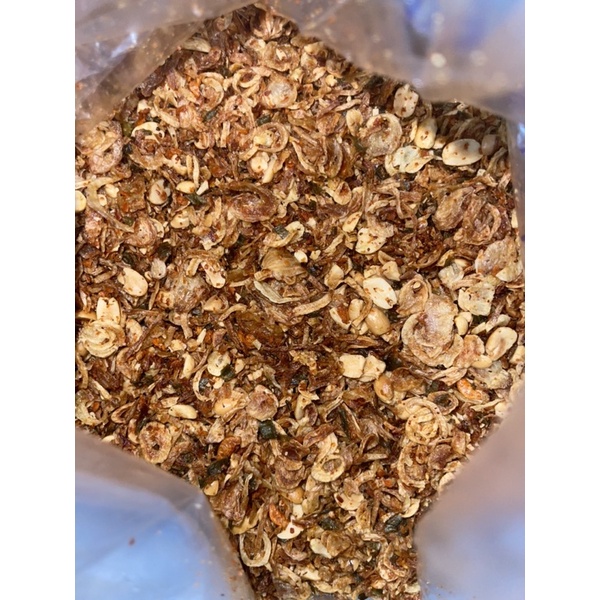 0.5kg Muối hành phi đậu phộng kèm bánh tráng phơi sương siêu thơm ngon - Thế Giới Bánh Tráng