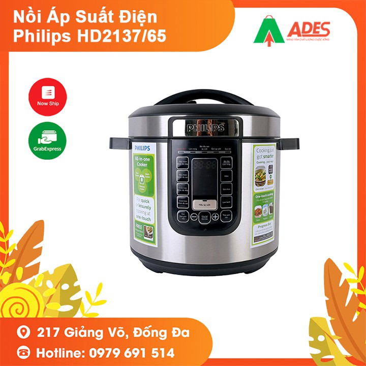 [Mã 154ELSALE2 giảm 7% đơn 300K] Nồi Áp Suất Điện Philips HD2137/65 6 Lít - An toàn sử dụng - Hàng chính hãng