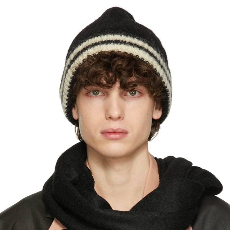 Mũ Len Beanie Họa Tiết Kẻ Sọc Thời Trang Mùa Đông